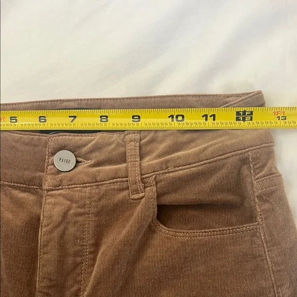 PAIGE Tan Flare Wide Leg Jeans